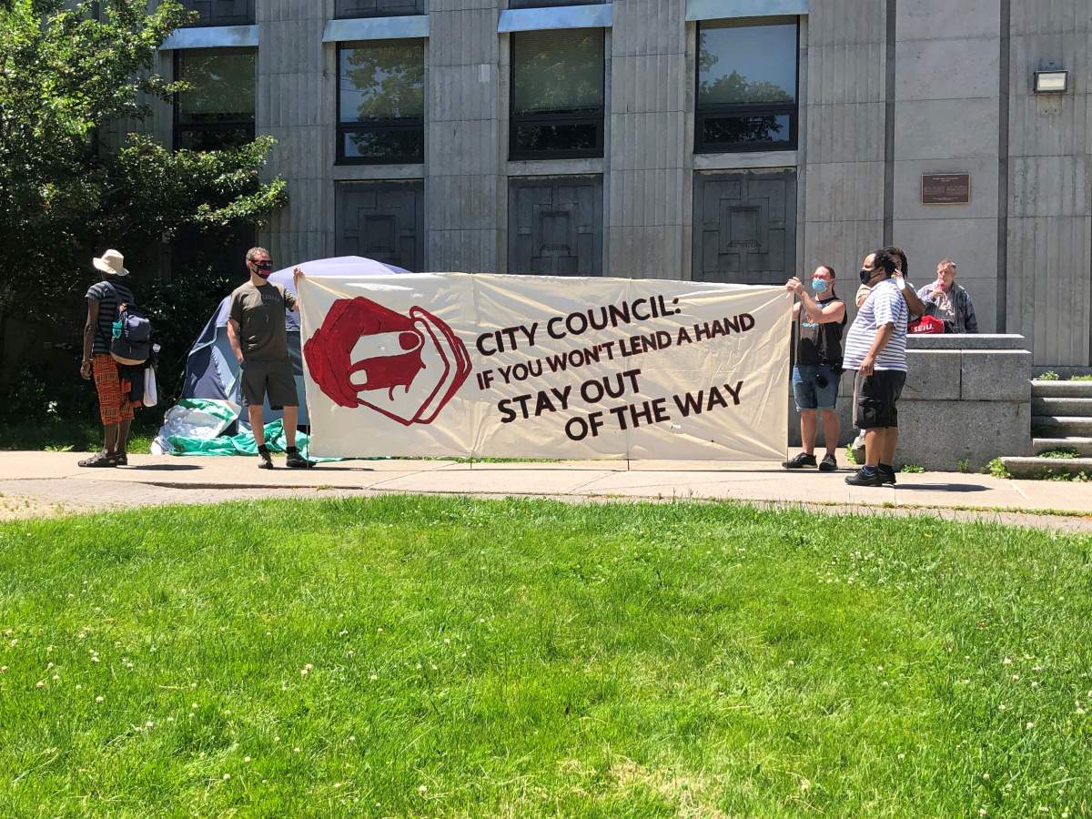 A demonstration was held last month in support of the crisis shelters.