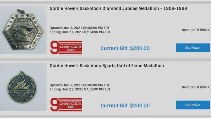 Two Saskatoon medallions owned by Gordie Howe are up for auction.