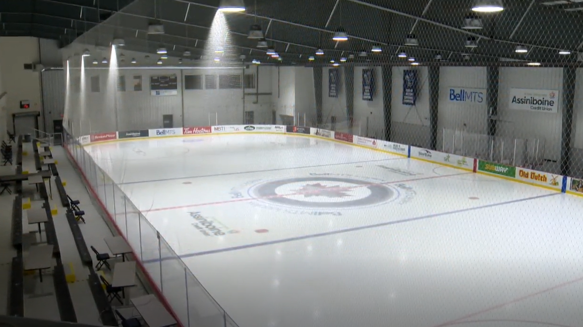 An overhead view of the Bell MTS Iceplex. The city says no injuries are being reported after an ammonia leak at the facility Friday.