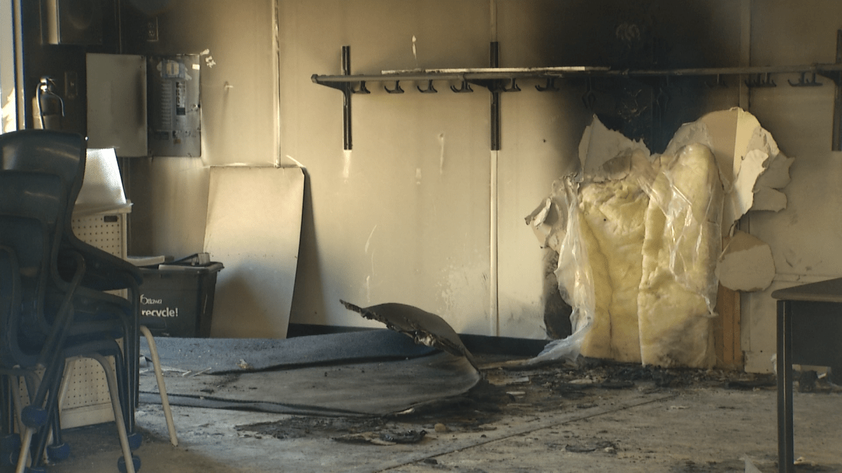 Kingston police are investigation a suspicious fire at a portable on Madeleine-de-Roybon School property. They believe the fire was an act of arson. 