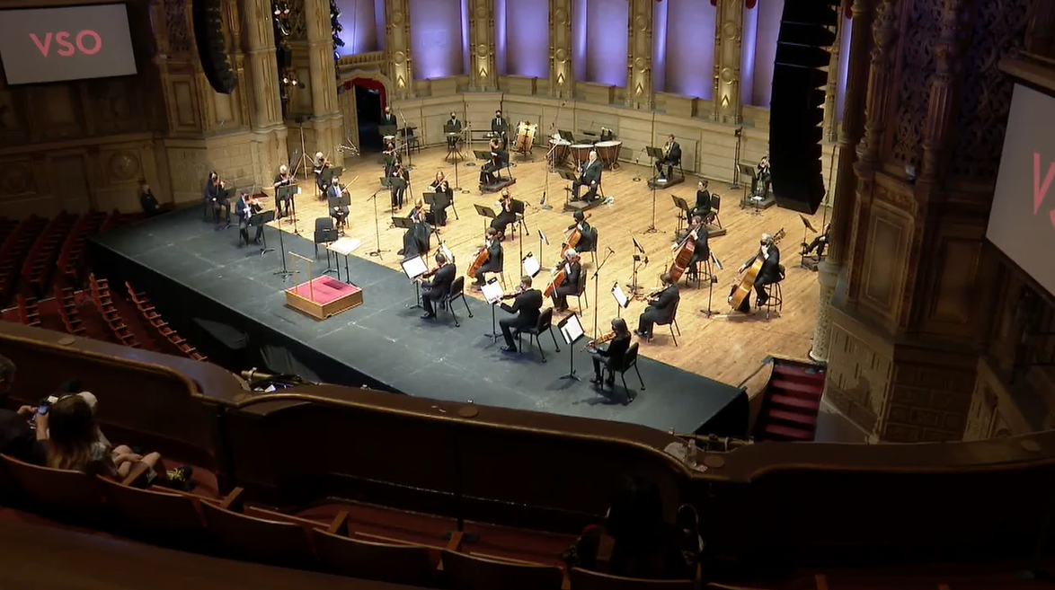 The Vancouver Symphony Orchestra performs in front of a live audience for the first time in 454 days on Saturday, June 19, 2021. 