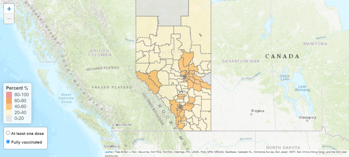 Immunization map c/o Alberta Health