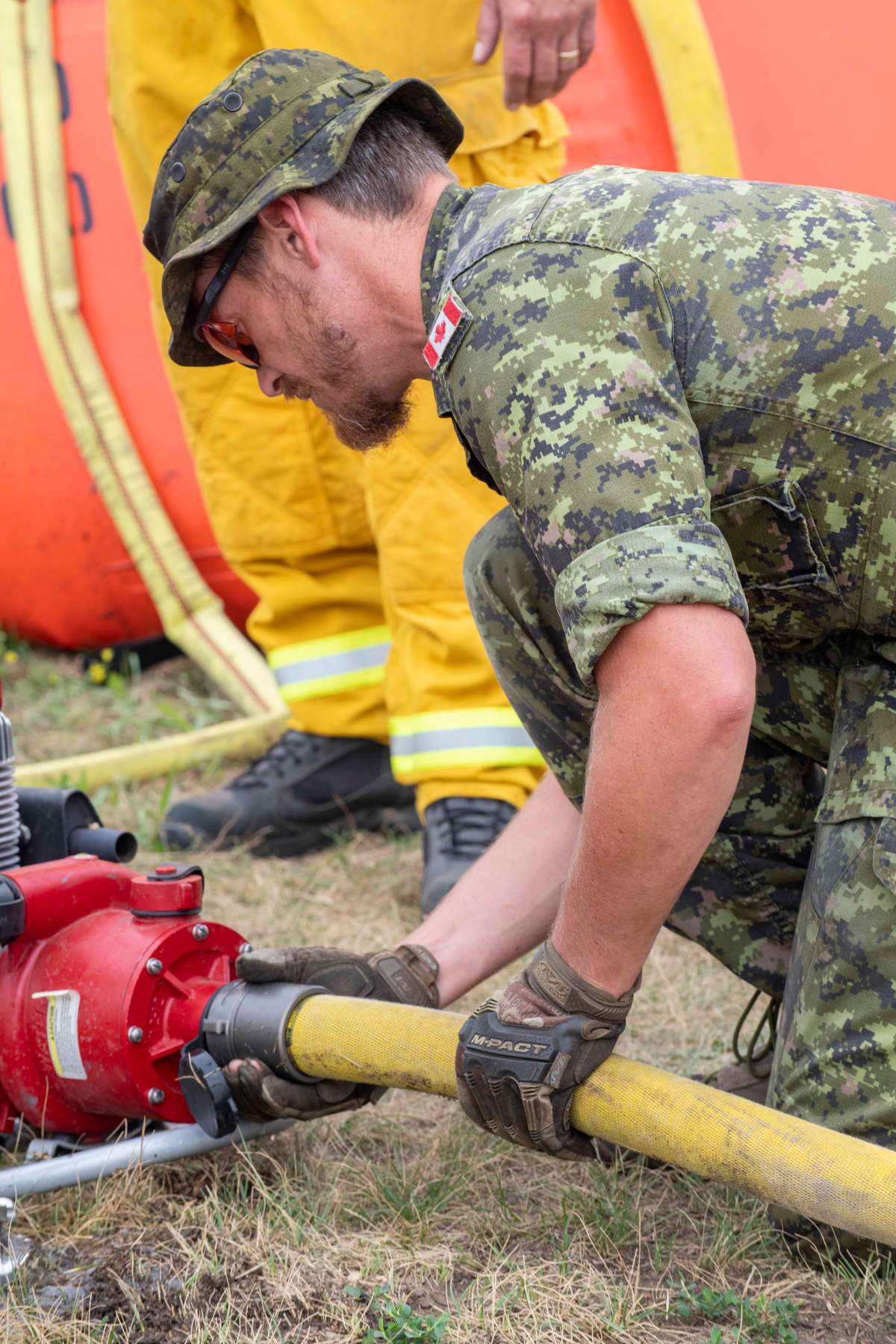Master Cpl. Kevin Foley receives firefighting training at Canadian Forces Base Shilo, Man.