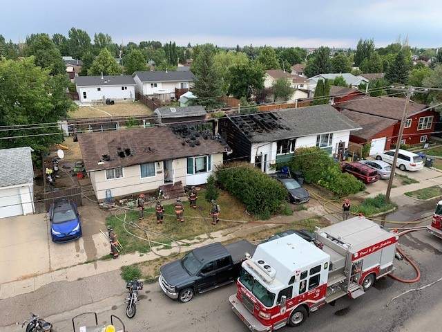 The fire was brought under control at 9:38 a.m.
