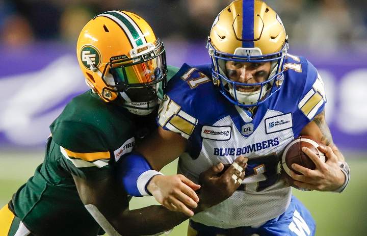 
Middle linebacker Larry Dean is one four Saskatchewan Roughriders who are sidelined with torn Achilles following a scheduled workout at Mosaic Stadium Thursday.