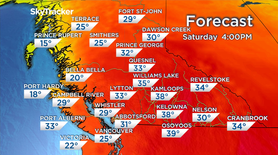 Parts of B.C. could see temperatures in the 30s later this week, Environment Canada says - image