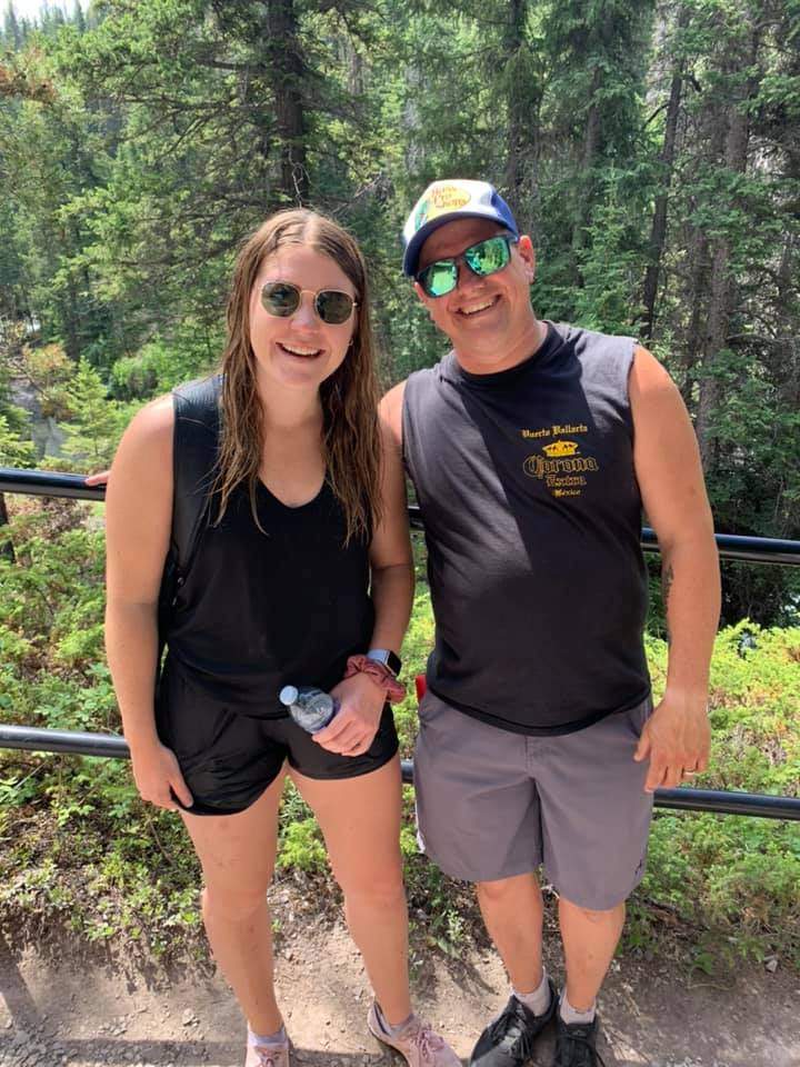 Katelyn Jones and Phil James pictured in Jasper after James pulled Jones from a nearby river.