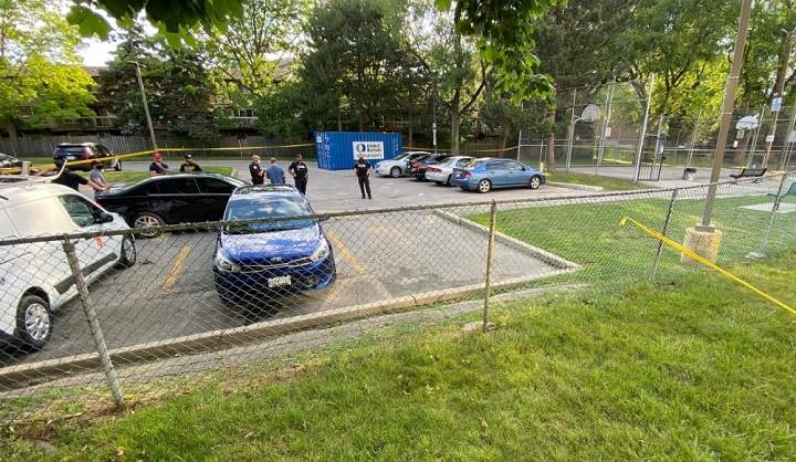 The shooting on Antrim Crescent happened at around 6 p.m. on Saturday.