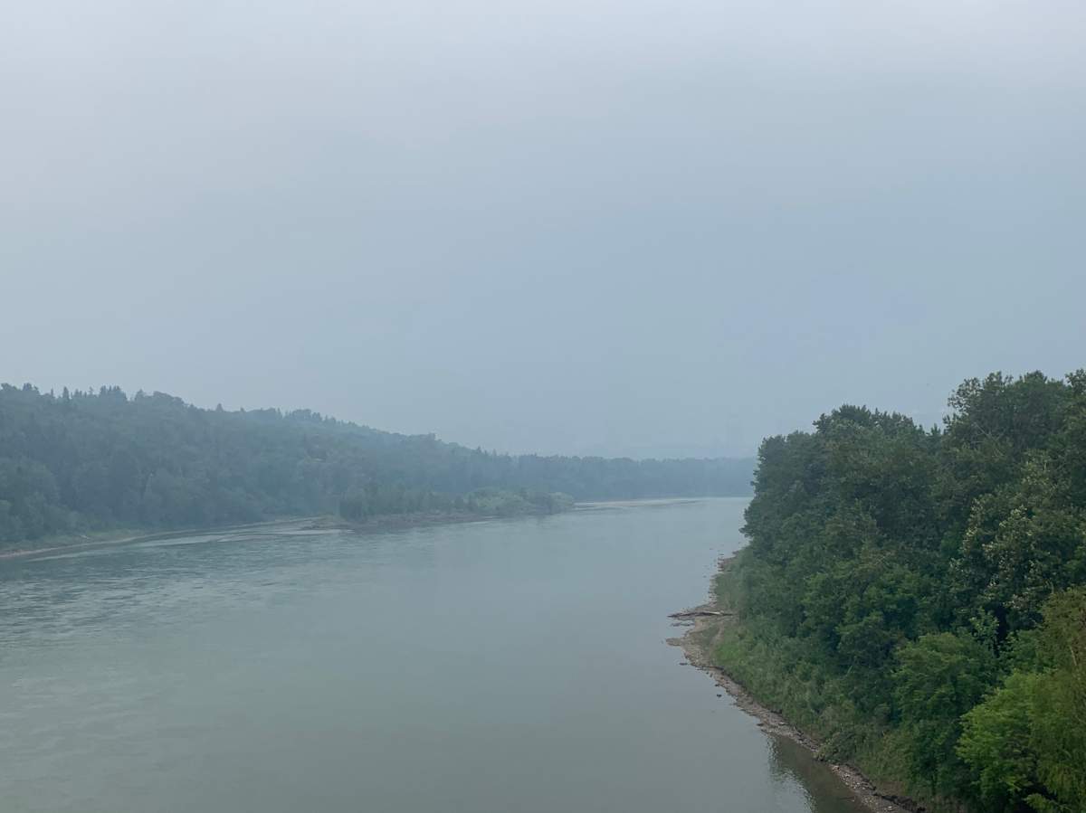 Wildfire smoke over the Edmonton area on July 17, 2021.
