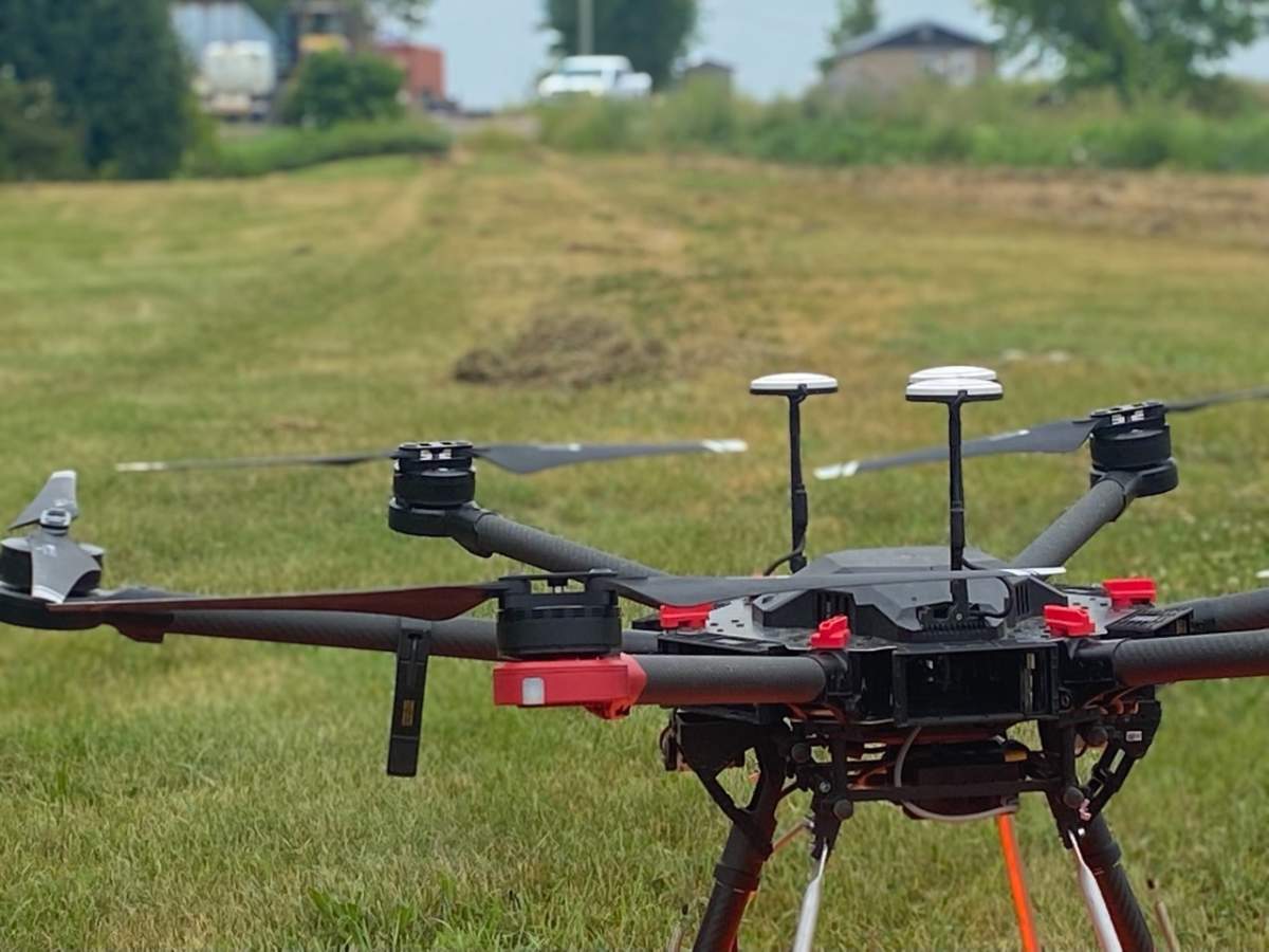 A drone device is used during the search at Sagkeeng First Nation.