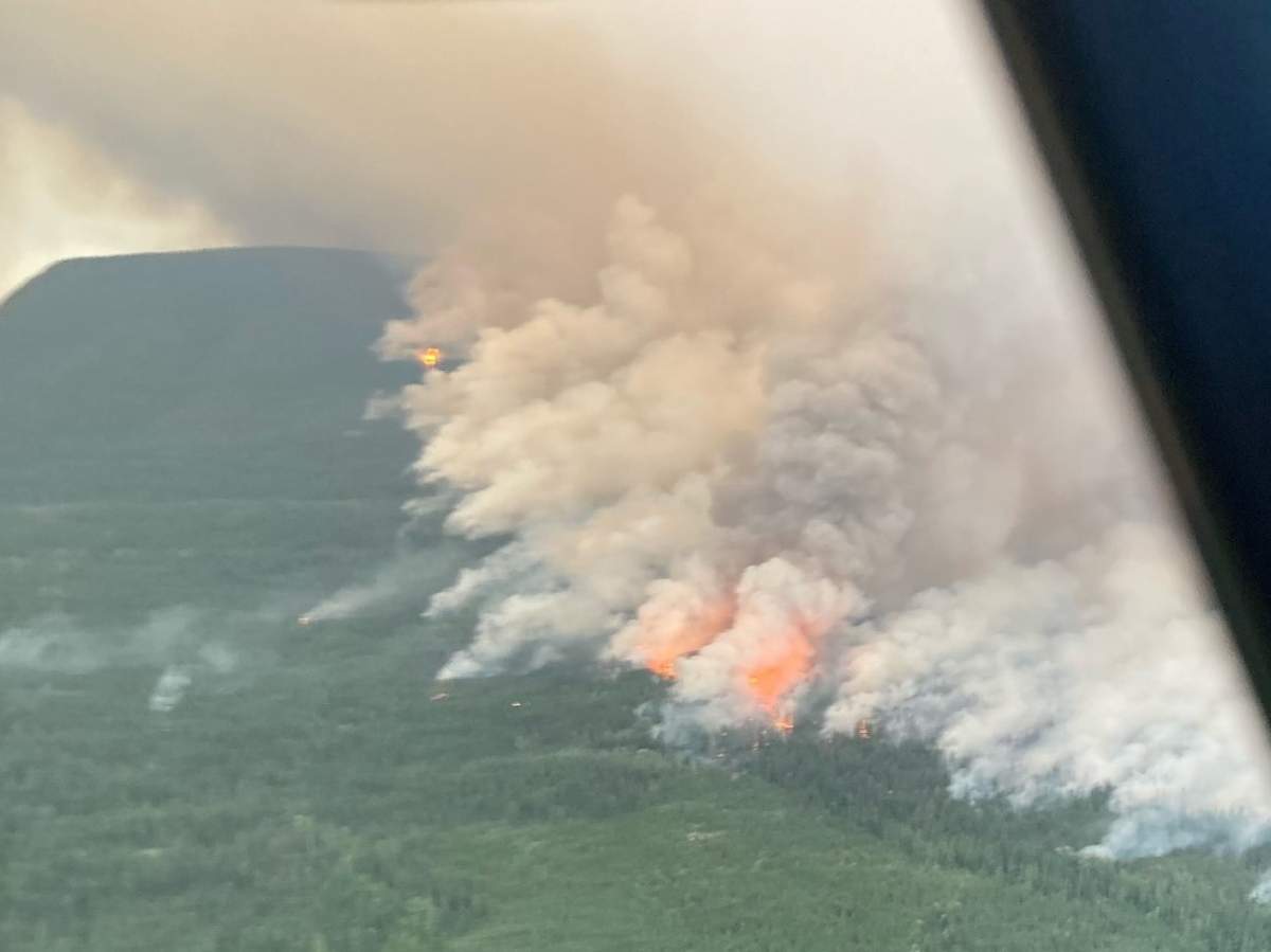 Smoke rises from the Octopus Creek wildfire that's burning along the east side of Lower Arrow Lake. 