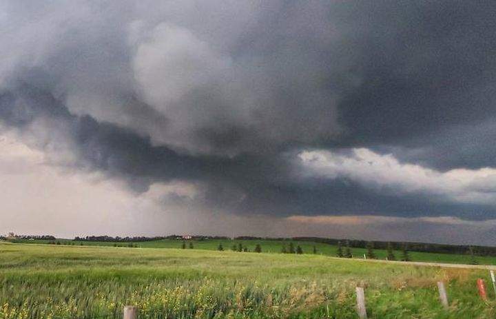 A photo of storm clouds near Eckville, Alta., taken at about 9 p.m. on Wednesday night.