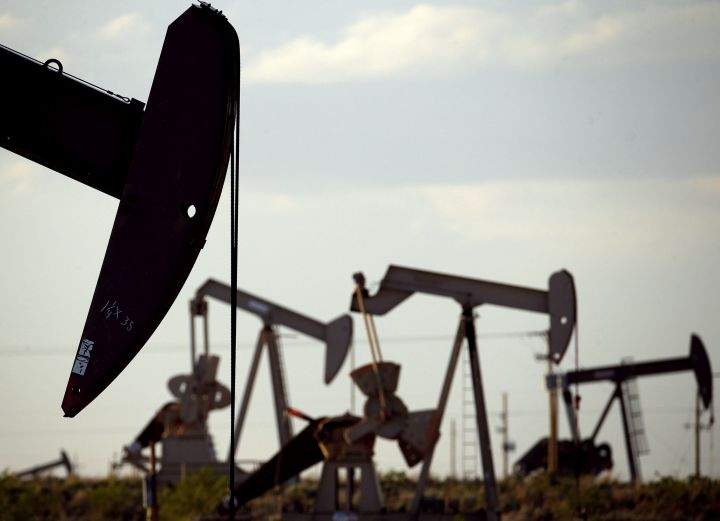 A file photo of pumpjacks.