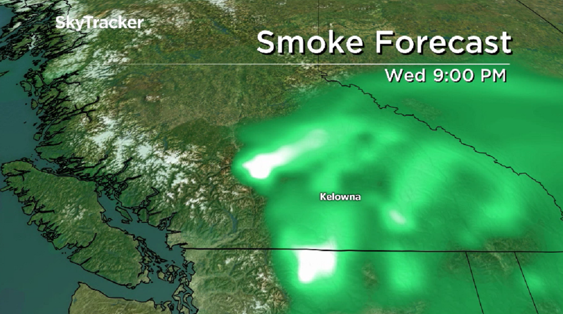 Smoke is expected to shift back into the Central Okanagan mid-week.