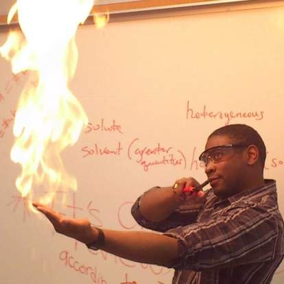 Brampton high school science teacher Jason Bradshaw in the classroom.