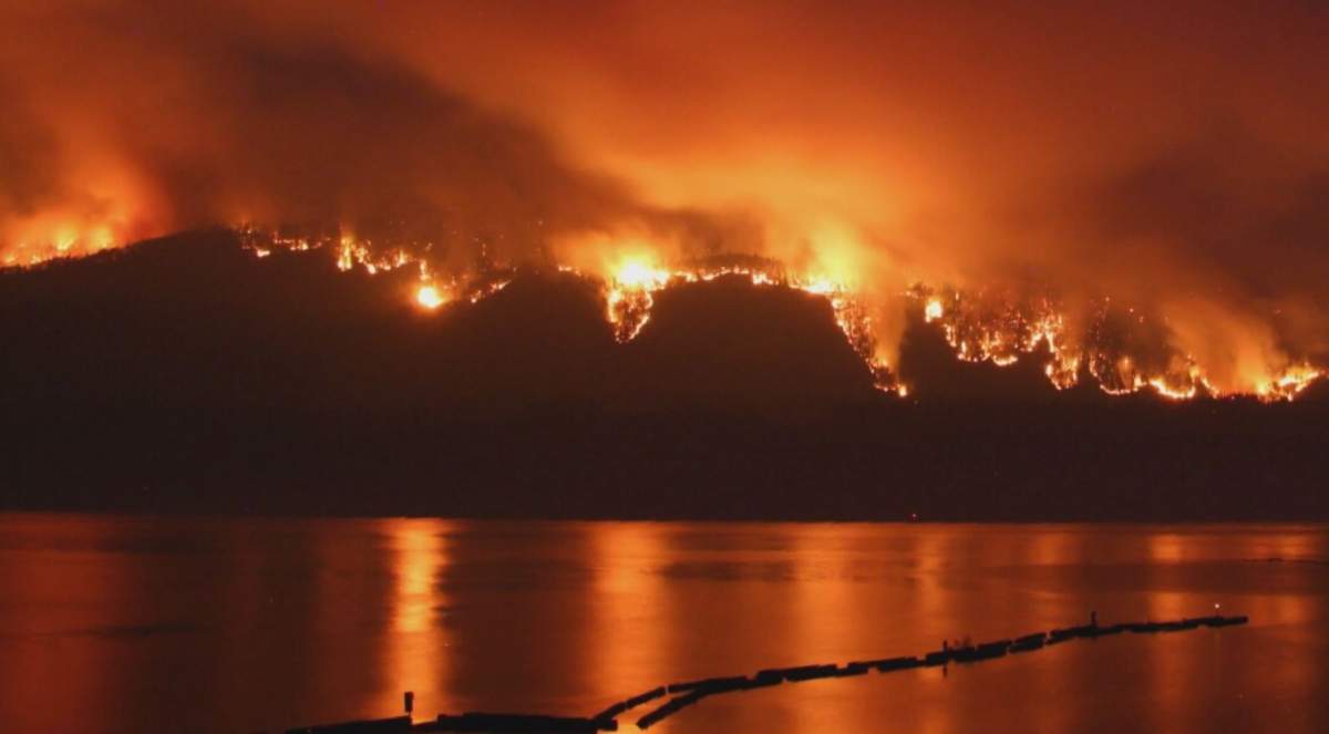 The Michaud Creek wildfire seen on July 20, 2021.