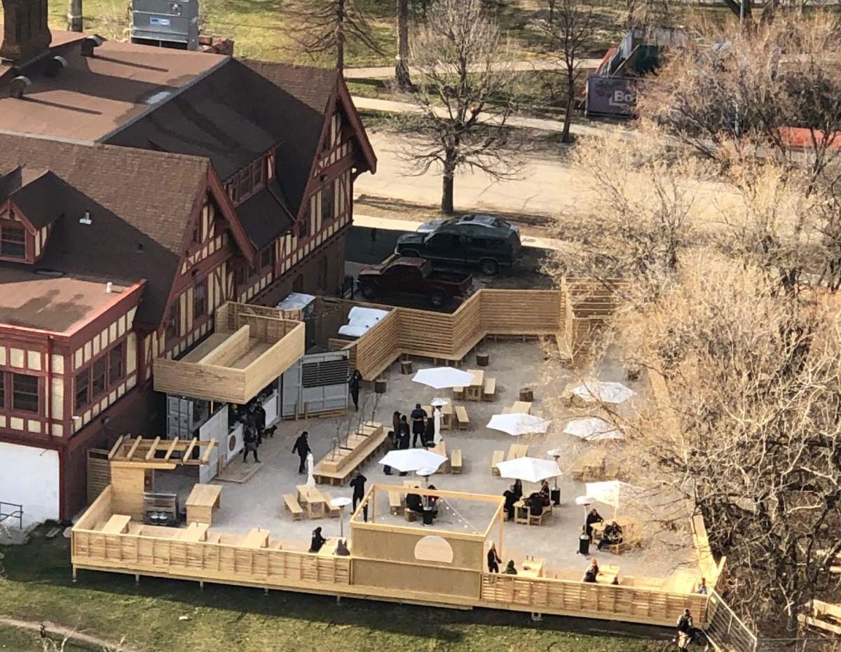 An aerial shot of work being done on The Beer Can shared on the Granite Curling Club's social media earlier this summer. 