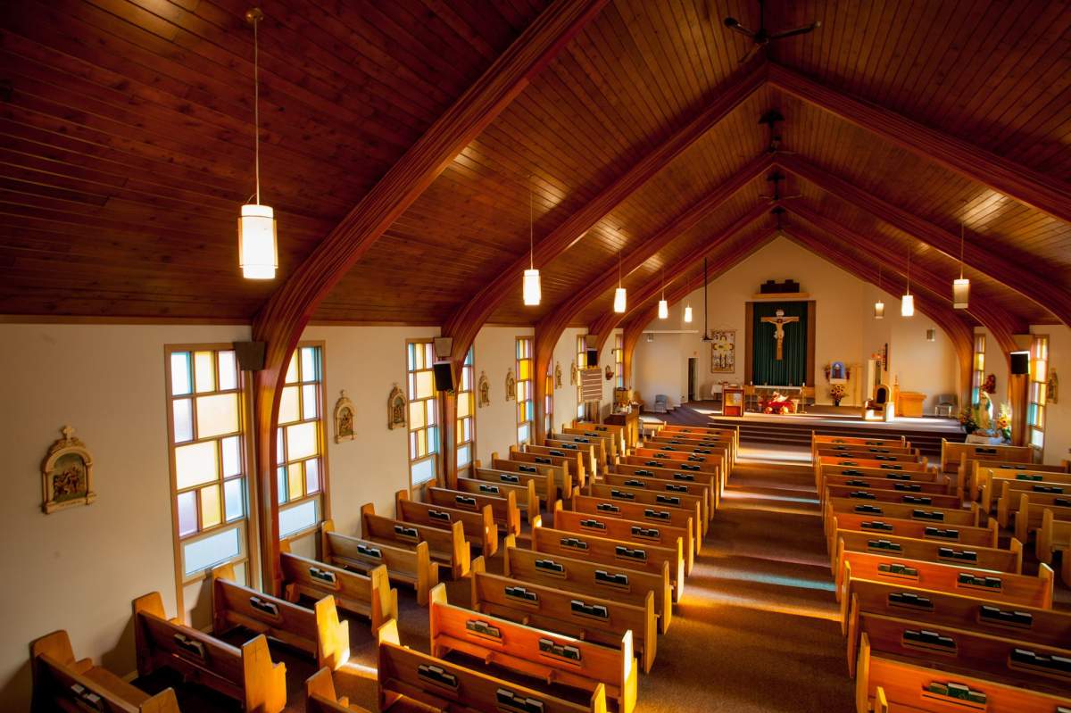 Our Lady of Peace Catholic Church, located at 10405 99 St. in Peace River.