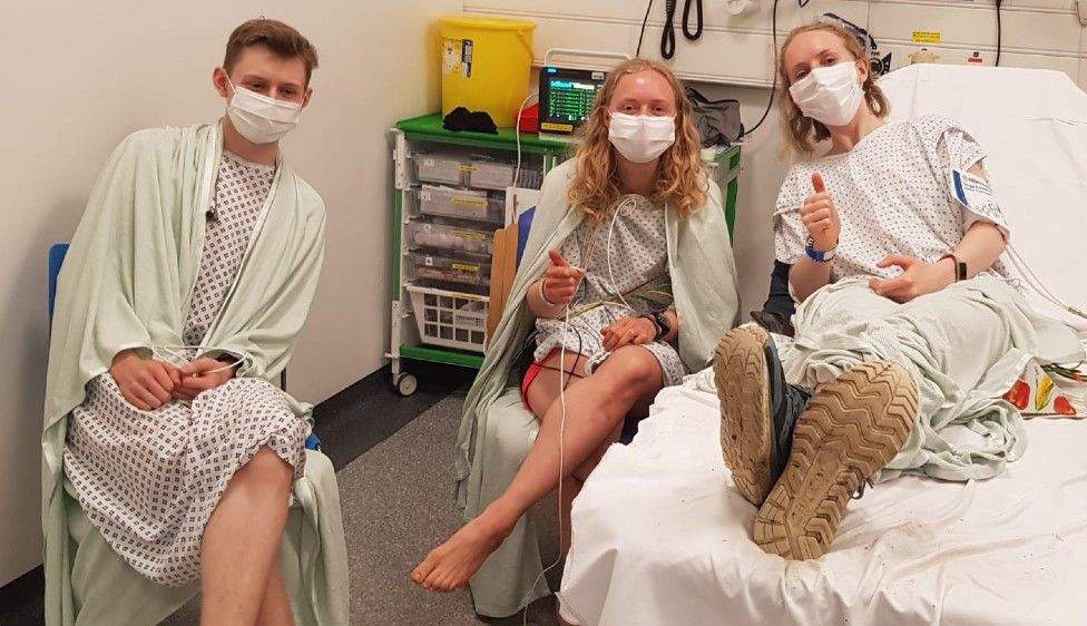 The Jobson siblings are shown at St. George’s Hospital in Tooting on July 12, 2021.
