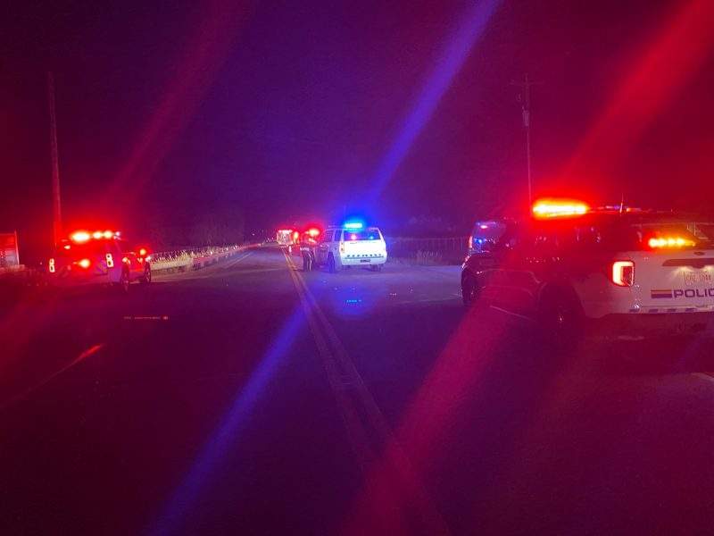 Two people were killed and two were sent to hospital after a single-vehicle collision west of Calgary Thursday, July 15, 2021.