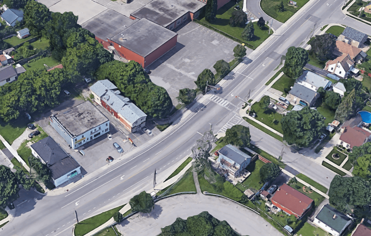 The area of Thompson Road and Jacqueline Street as seen in a Google Maps rendering.