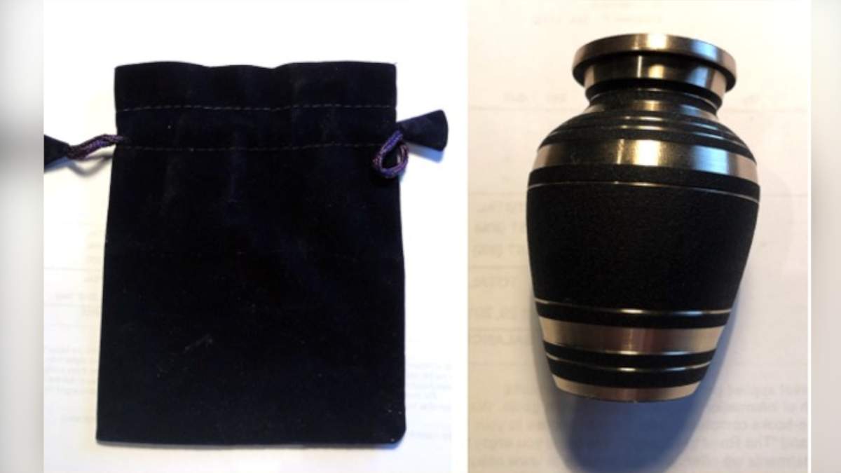 Police say an urn with the remains of a woman's deceased husband was stolen from a vehicle in St. Catharines on July 3, 2021.