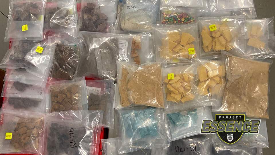 More than $300 million worth of drugs were seized during ALERT’s Project Essence, which saw 13 search warrants searched on July 7, 2021, in the Edmonton and Calgary areas. A fentanyl superlab was also located in Aldersyde, Alta.