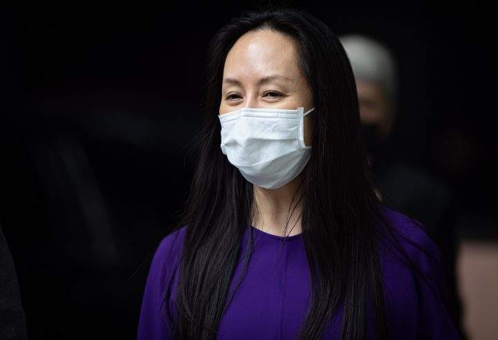 Meng Wanzhou, chief financial officer of Huawei, returns to B.C. Supreme Court after a break from her extradition hearing, in Vancouver, on Wednesday, August 18, 2021.