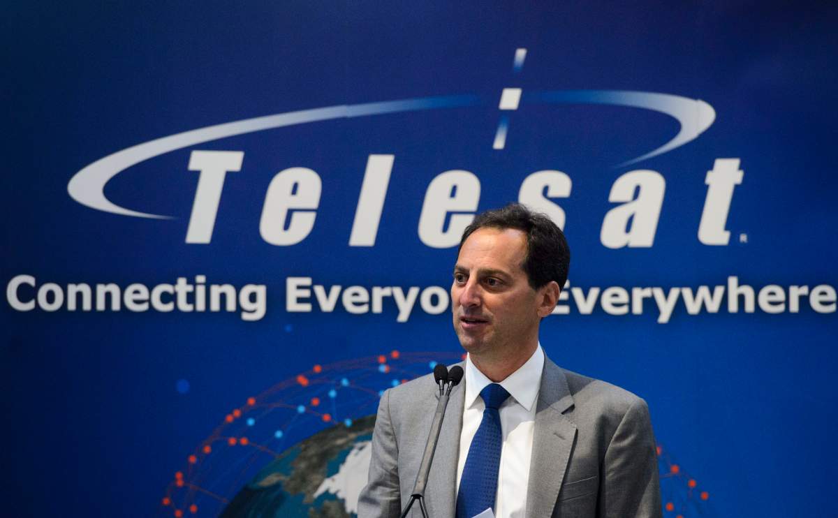 President and CEO of Telesat Dan Goldberg takes part in a press conference in Ottawa on Wednesday, July 24, 2019. The company will receive $109 million in a deal with the Ontario government to help provide high-speed internet to remote communities.
