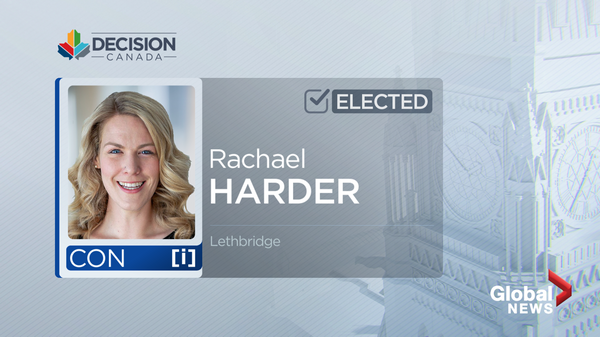 Conservative candidate Rachael Harder is projected to win the seat in Lethbridge.