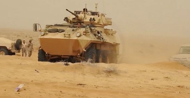 Canadian-made LAVs reportedly operated by Yemeni government forces in Hajjah Province, Yemen, May 2018.
