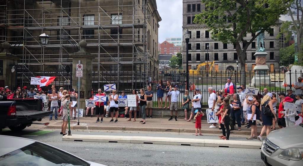 More than 100 people showed up the demonstration on Saturday.