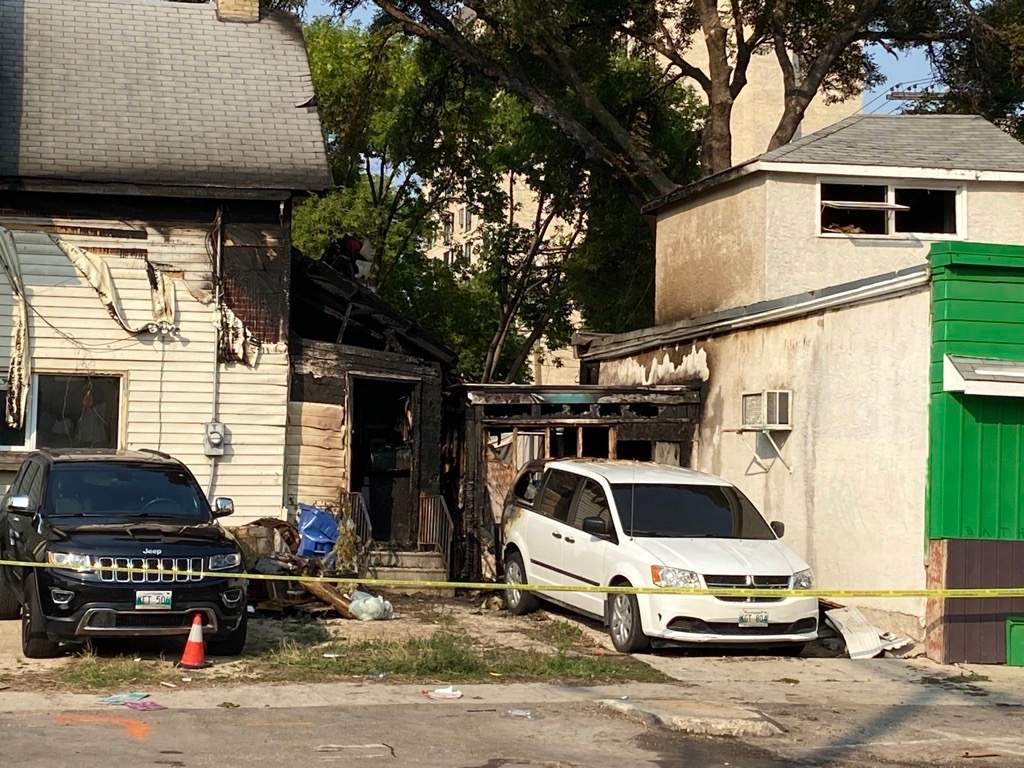 Photo of the fire damage to the two-storey home on Wardlaw Ave. 