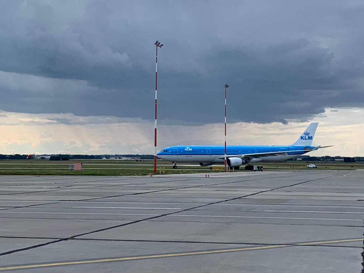 The first international flight in more than 16 months took off from EIA Thursday, Aug. 19, 2021, destined for Amsterdam.