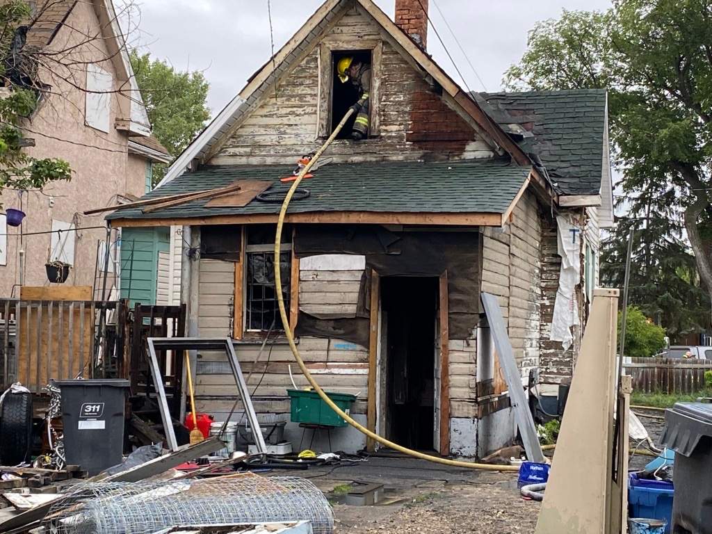 Firefighters on scene at Manitoba Avenue.