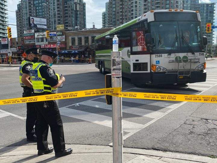 The scene of the collision in North York on Wednesday.
