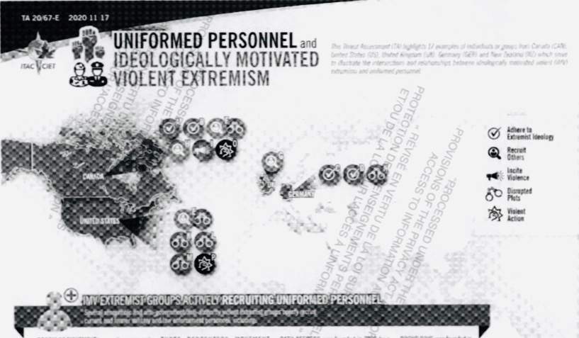 Integrated Terrorism Assessment Centre report on extremist recruitment of “uniformed personnel.”