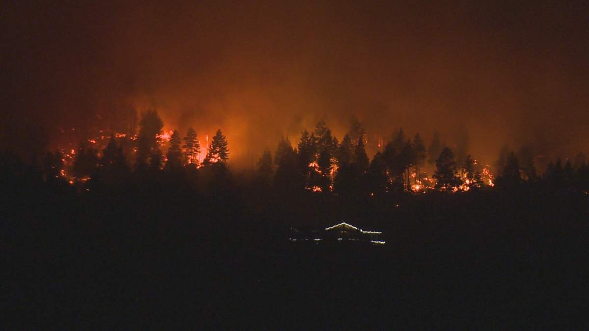 Fire behaviour on the Mount Law wildfire in West Kelowna has been described by officials as very aggressive overnight and into Monday morning.