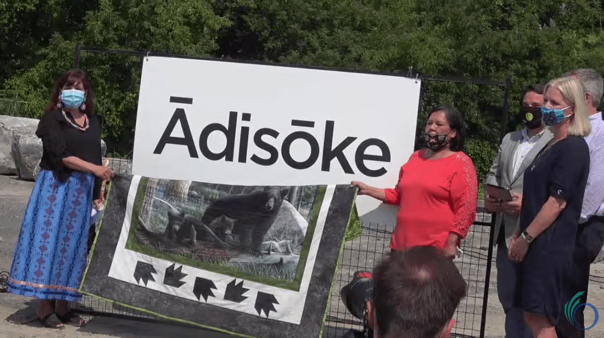 Ādisōke, the Anishinābemowin word referring to the telling of stories, will becoming the name for Ottawa's new central library, representatives from the Algonquin Anishinābe Nation unveiled Thursday.