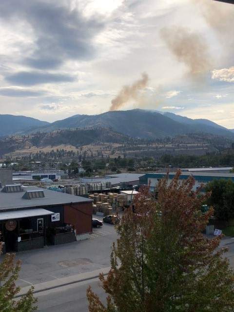 Another view of smoke rising from the Skaha Creek wildfire.