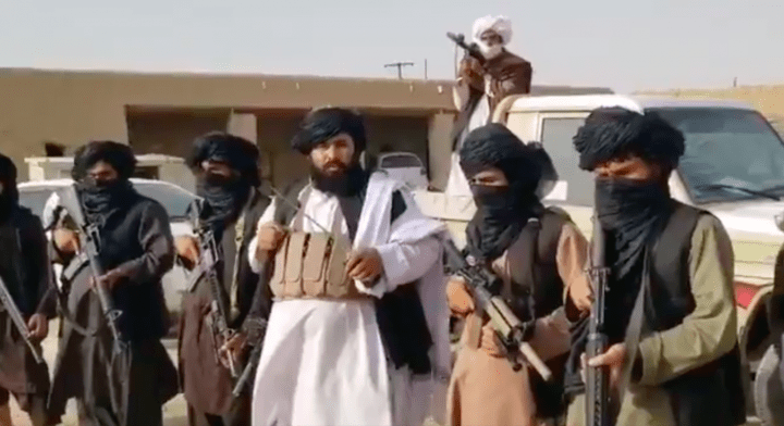 A screen grab from a Taliban video posted on Twitter.