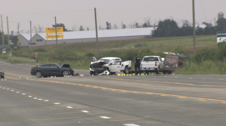 The scene of the crash in the area of Highway 50 and Countryside Drive on Tuesday.