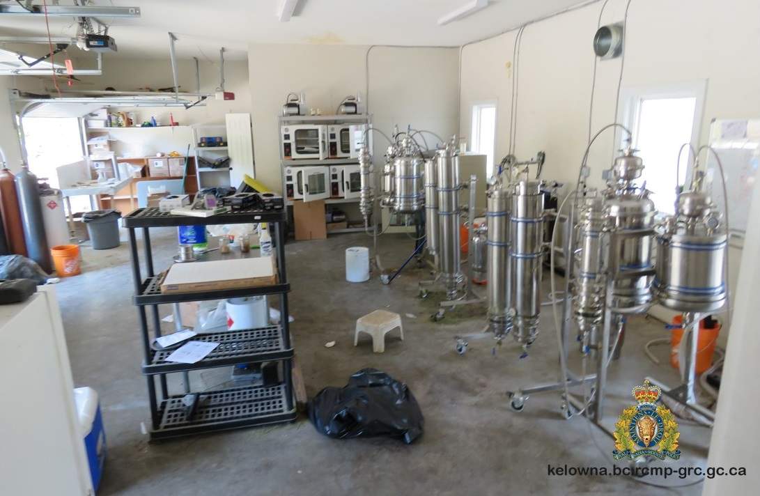 West Kelowna RCMP discovered a cannabis lab Aug. 21, 2021 when they were helping with the evacuations for the Mount Law wildfire. 