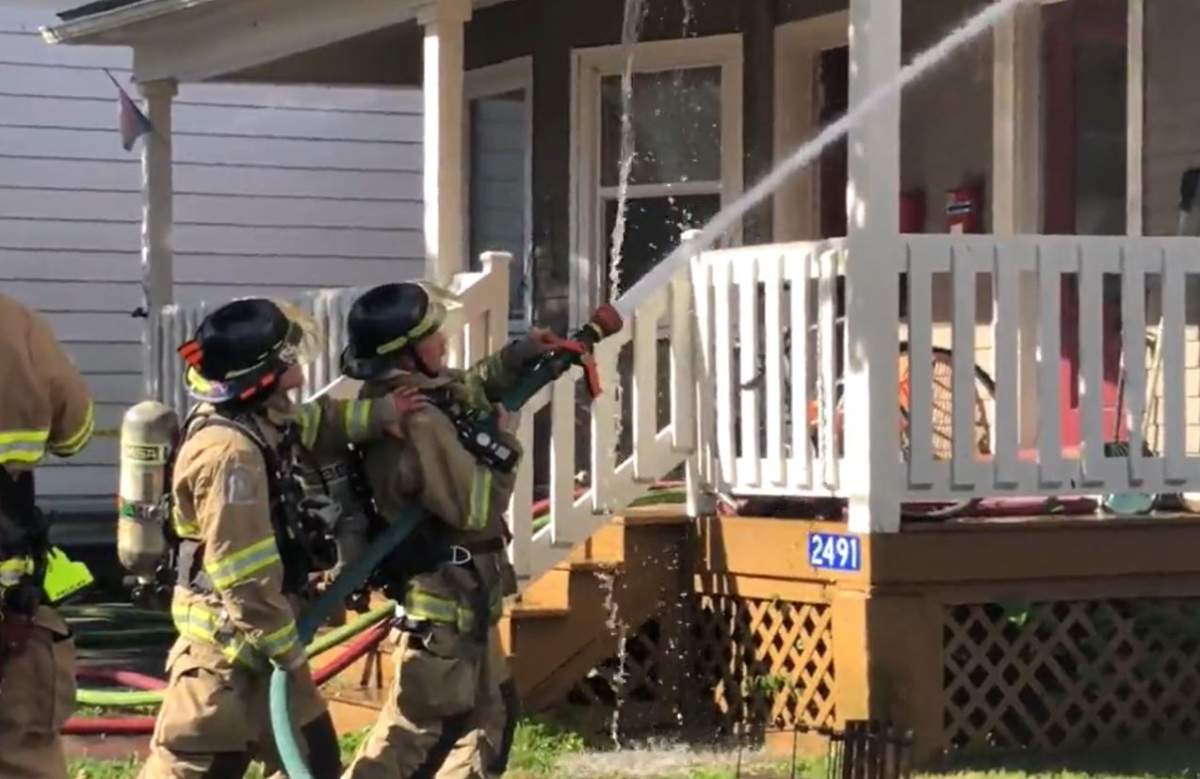 Crews were battling a house fire on Windsor Street in Halifax on Sunday. 