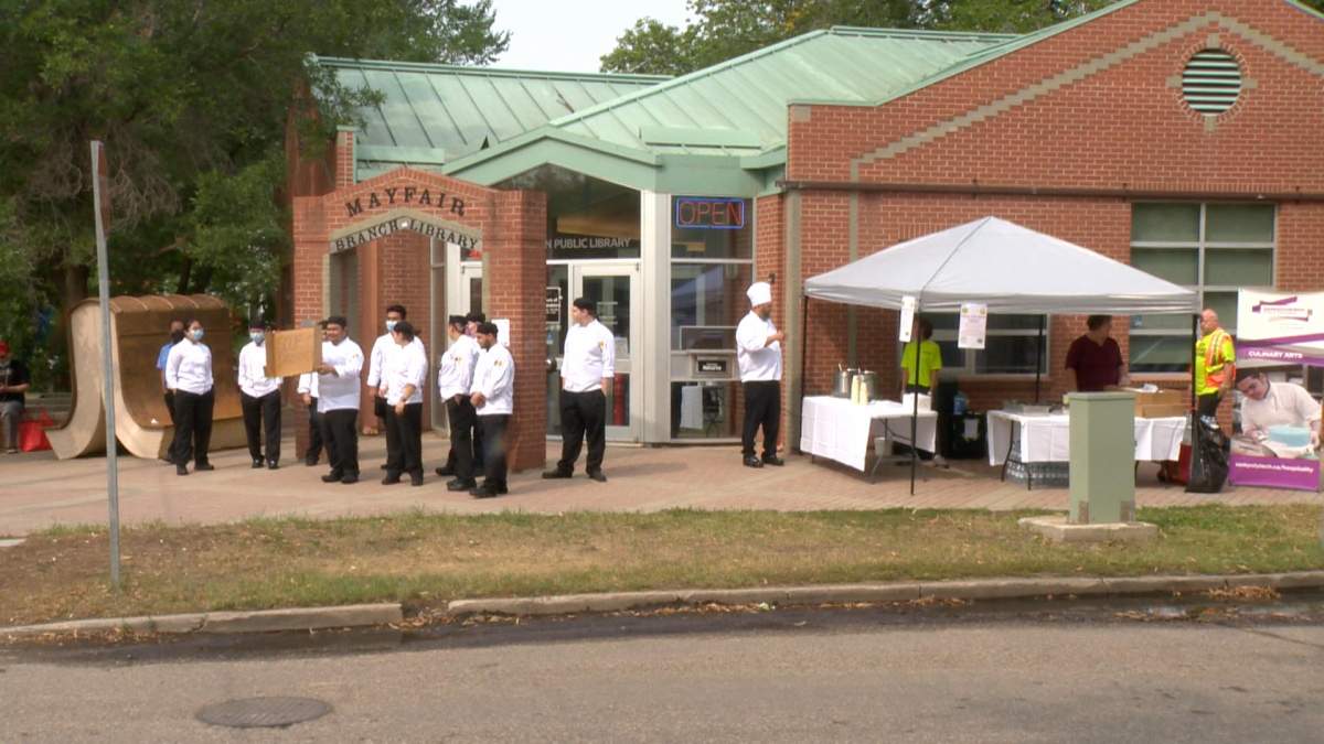 Free lunches were prepared and given out to feed those in need on 33rd Street in Saskatoon on Wednesday.