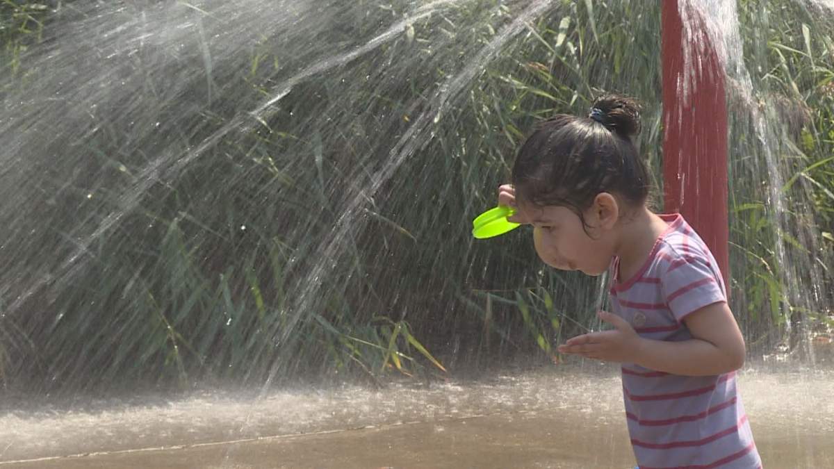 With the area having been hit by an early heat wave this week, the city turned the taps on for seven splash pads throughout Kitchener on Friday.