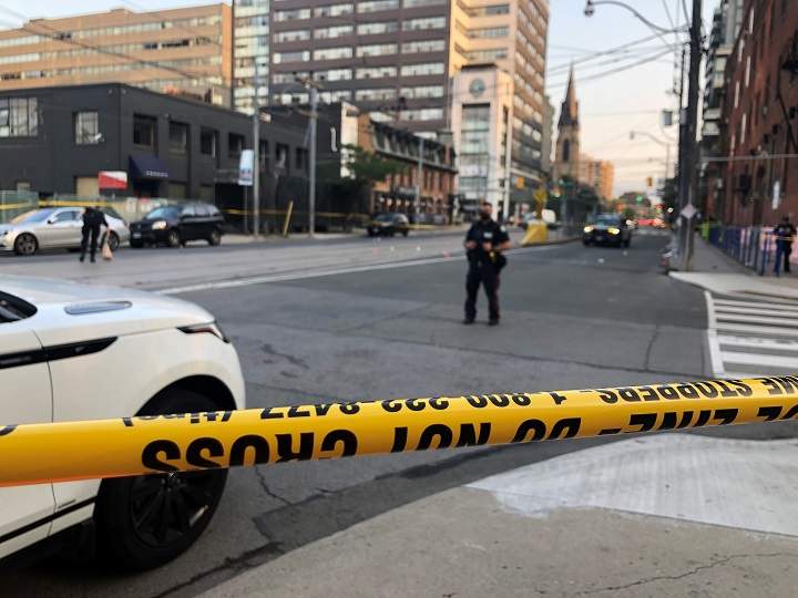 Police on scene near King and Bathurst streets.