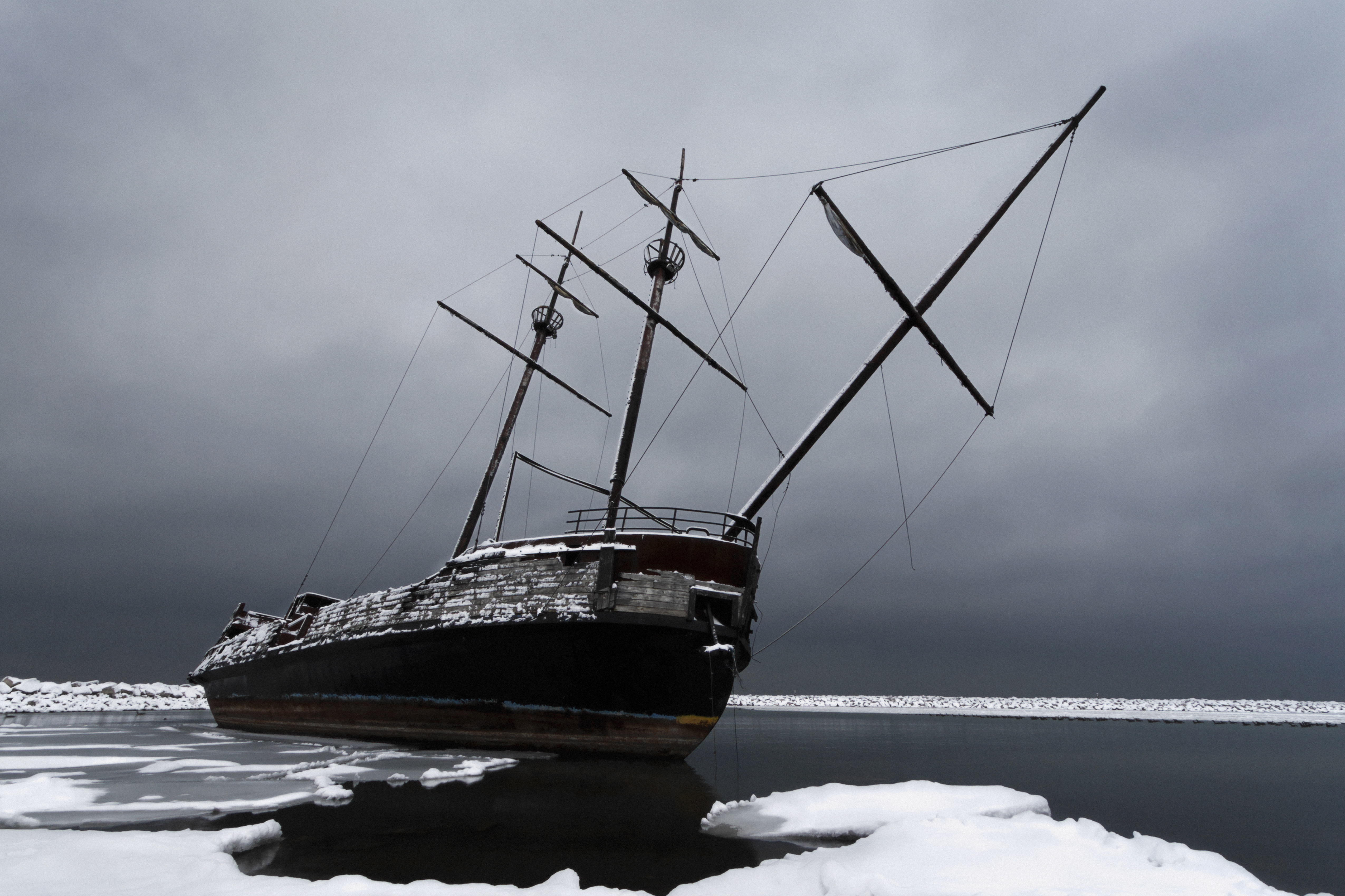 A replica of the La Grande Hermine, a.k.a. "The Big Weasel," built in 1914. This replica is in Jordan Harbour, ON, since 1997, the victim of 2003 arson.