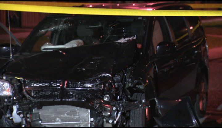 A person has died after a collision between a motorcycle and van in North York on Tuesday night.