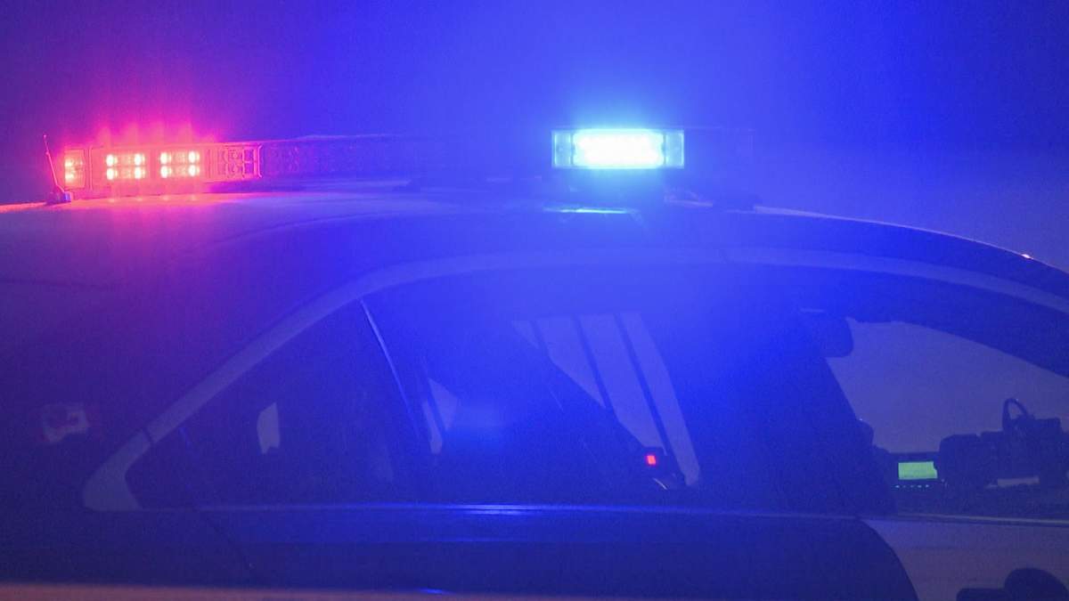 Lights on top of a police vehicle.